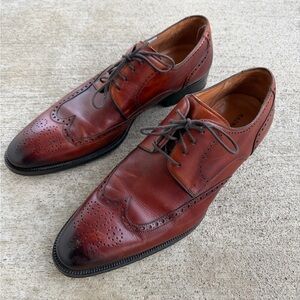 Magnanni Men’s  Leather Brogue  Wingtip  Oxford Shoes  Cognac  Size 13